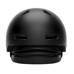 Fototapeta premium Black cycling helmet isolated on transparent background.