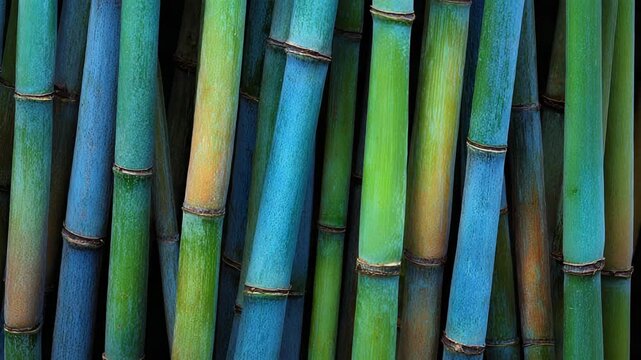 Bamboo stalks texture pattern close up