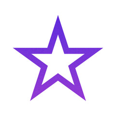 Obraz premium ​Abstract Grainy Gradient Star PNG. Single Five Pointed Star Icon with Retro Noise Texture. Trending Y2K Aesthetic Design Element for UI/Web Graphic