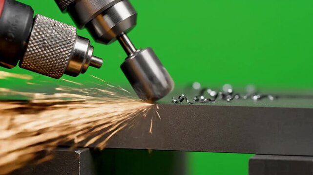 Shimmering Debris, High Angle Perspective, Abstract with rotary tool deburring with rotary effect videos Mission Cordless Power Tools