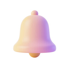 Soft 3d notification bell icon isolated on transparent background for alert systems, app notifications, reminders, messages, user engagement features, presentations, and UI design