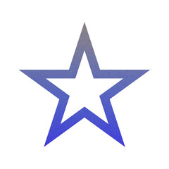 Obraz premium ​Abstract Grainy Gradient Star PNG. Single Five Pointed Star Icon with Retro Noise Texture. Trending Y2K Aesthetic Design Element for UI/Web Graphic