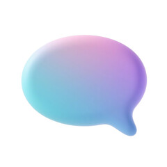 Rounded 3d chat bubble icon isolated on transparent background for messaging apps, conversations, comments, customer support, presentations, and friendly UI design