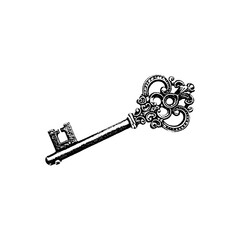 Ornate Vintage Skeleton Key Illustration