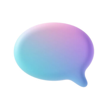 Rounded 3d chat bubble icon isolated on transparent background for messaging apps, conversations, comments, customer support, presentations, and friendly UI design