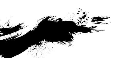 Vector grunge brush strokes texture rough black scratches for wallpaper, Abstract black and white gritty grunge background,  vector grunge paintbrush,Vector illustration. Isolated on white background 