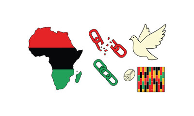 Pan African Bundle for Black History Month with Continent Outline