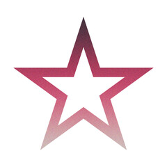Obraz premium ​Abstract Grainy Gradient Star PNG. Single Five Pointed Star Icon with Retro Noise Texture. Trending Y2K Aesthetic Design Element for UI/Web Graphic