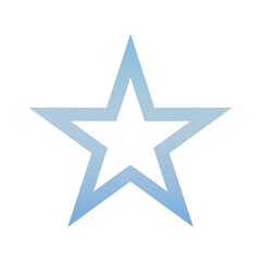 Obraz premium ​Abstract Grainy Gradient Star PNG. Single Five Pointed Star Icon with Retro Noise Texture. Trending Y2K Aesthetic Design Element for UI/Web Graphic