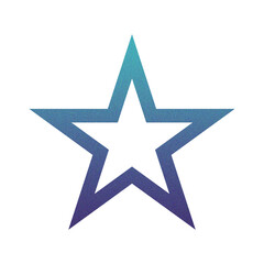 Obraz premium ​Abstract Grainy Gradient Star PNG. Single Five Pointed Star Icon with Retro Noise Texture. Trending Y2K Aesthetic Design Element for UI/Web Graphic
