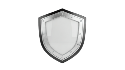 Shield Isolated on White Background: Protection Concept