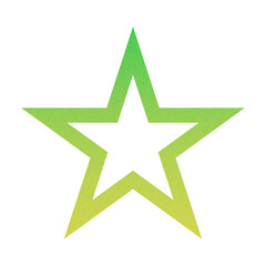 Obraz premium ​Abstract Grainy Gradient Star PNG. Single Five Pointed Star Icon with Retro Noise Texture. Trending Y2K Aesthetic Design Element for UI/Web Graphic