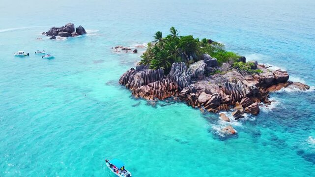 Tropical paradise of St. Pierre Island in Seychelles