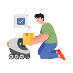 Robotic Package Delivery PNG image on Transparent Background.