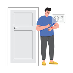 Smart Door Access PNG image on Transparent Background.