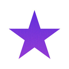Fototapeta premium ​Abstract Grainy Gradient Star PNG. Single Five Pointed Star Icon with Retro Noise Texture. Trending Y2K Aesthetic Design Element for UI/Web Graphic 