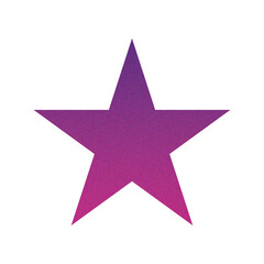 Obraz premium ​Abstract Grainy Gradient Star PNG. Single Five Pointed Star Icon with Retro Noise Texture. Trending Y2K Aesthetic Design Element for UI/Web Graphic 