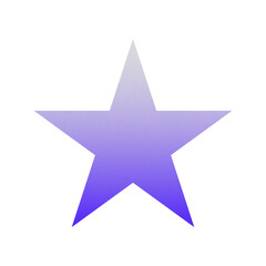 Obraz premium ​Abstract Grainy Gradient Star PNG. Single Five Pointed Star Icon with Retro Noise Texture. Trending Y2K Aesthetic Design Element for UI/Web Graphic 