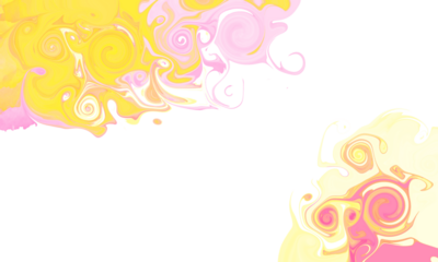 Swirling Abstract Corners – Yellow, Pink, Orange, and Green Fluid Pattern with Artistic Texture for Creative Design Use