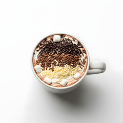 Warm hot chocolate with toppings