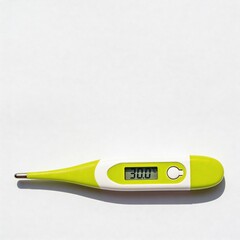 Digital thermometer displaying temperature reading on screen