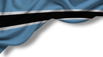 A Botswanian blue flag displays a black stripe. The fabric billows as if caught in wind. This flag symbolizes support for a cause or remembrance.