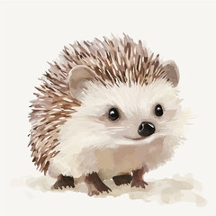 A Hand-painted style, vectorized, vector set available in EPS An Elegant watercolor painting design
_Watercolor_style_painting_of_a_hedgehog_on_a_white