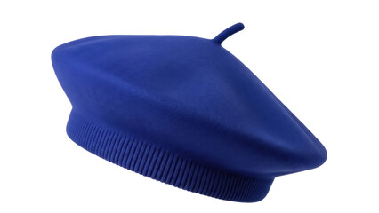 Isolated French Beret Hat, Royal Blue Wool Felt Fashion Headwear Accessory, Chic Stylish Outfit