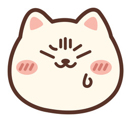 Stressed and Shaking White Cat Face Expression