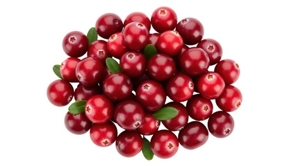 Isolated pile of fresh cranberries, tart and vibrant, perfect for holiday recipes or healthy treats