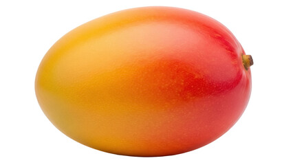 Isolated ripe mango fruit with smooth skin showing yellow orange red color gradient