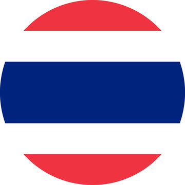 Thailand flag simple icon in round or circle shape