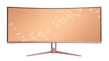Isolated ultrawide curved monitor against a clean backdrop for seamless integration, design