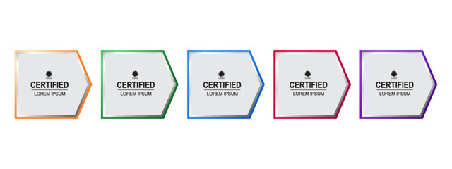 Set certificate badge minimalist template vector editable	
