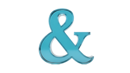 Isolated Blue Ampersand Sign. Symbol for Conjunction, Connection, Link, Relation and Addition