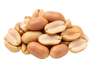 Isolated Pile of Shelled Peanuts Close-up, Food Ingredient, Healthy Snack, Vegetarian Protein