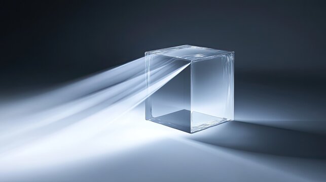 Metamaterials with a negative index of refraction, bending light in an impossible way, a clean beam of light entering a complex crystalline cube and exiting at a sharp, unnatural angle, 