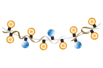 Christmas Lights Isolated on Transparent Backgound. Festive Colorful Christmas Lights String Decoration. Vector Graphic for Christmas Cards, Banners, Poster, Web