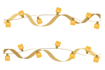 Christmas Lights Isolated on Transparent Backgound. Festive Colorful Christmas Lights String Decoration. Vector Graphic for Christmas Cards, Banners, Poster, Web