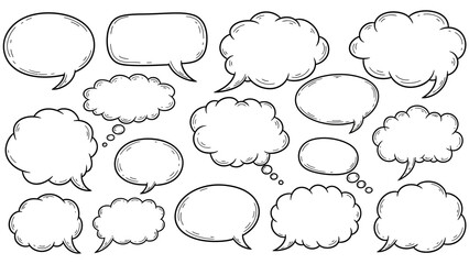 Fototapeta premium Collection of various thought bubbles