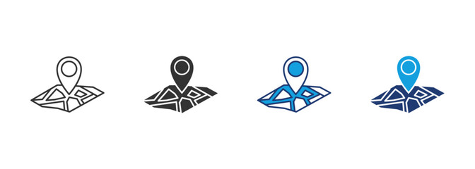 Street Map Icon Set Multiple Style Collection