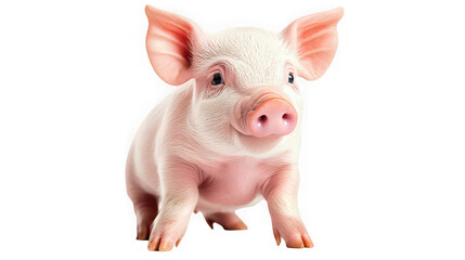 Cute Polar Bear Cub Sitting Isolated on White Background