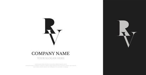 Initial RV Logo Design Elegant