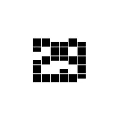 Abstract calendar block number twenty nine silhouette vector illustration