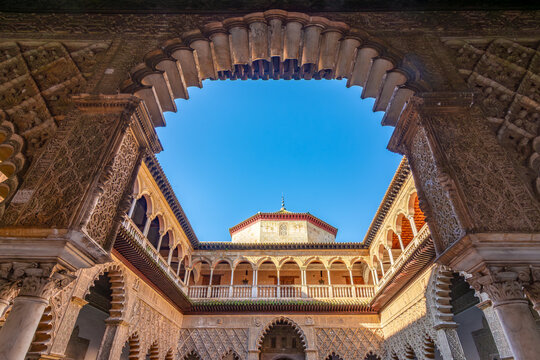Courtyard of Maidens in Seville Alcazar, Spain