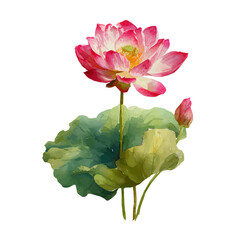 Lotus, watercolor painting vector, isolated on a white background.