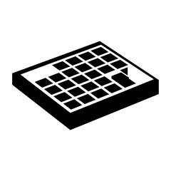 Minimal desk calendar raised day silhouette vector illustration