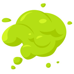 Bad smell icon. Green toxic cloud fume and stench effect. Flat vector illustration of disgusting odor and poison vapor.