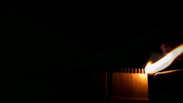 A number of matches ignited from one another
