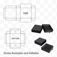 die, die cut, cardboard box dieline, box die-line, die-line,box dieline, dieline template  3d mock-up